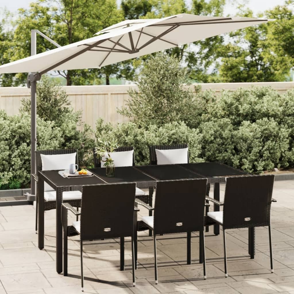 Set Mobilier De Grădină Cu Perne, 7 Piese, , Poliratan