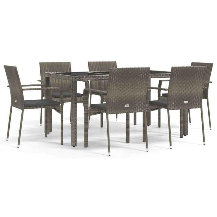 Set Mobilier De Grădină Cu Perne, 7 Piese, , Poliratan
