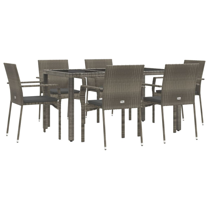 Set Mobilier De Grădină Cu Perne, 7 Piese, , Poliratan