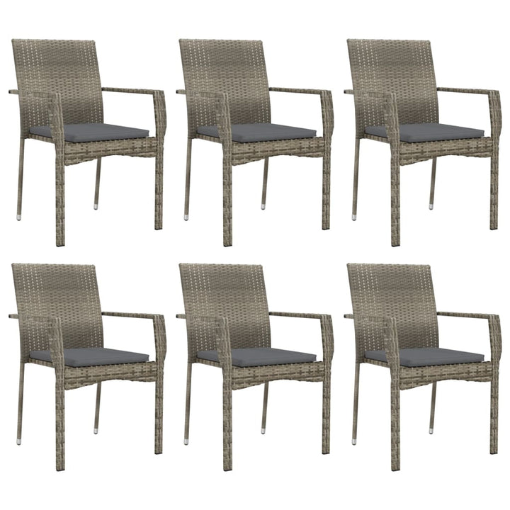 Set Mobilier De Grădină Cu Perne, 7 Piese, , Poliratan