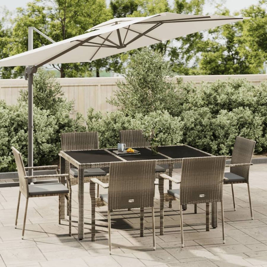 Set Mobilier De Grădină Cu Perne, 7 Piese, , Poliratan