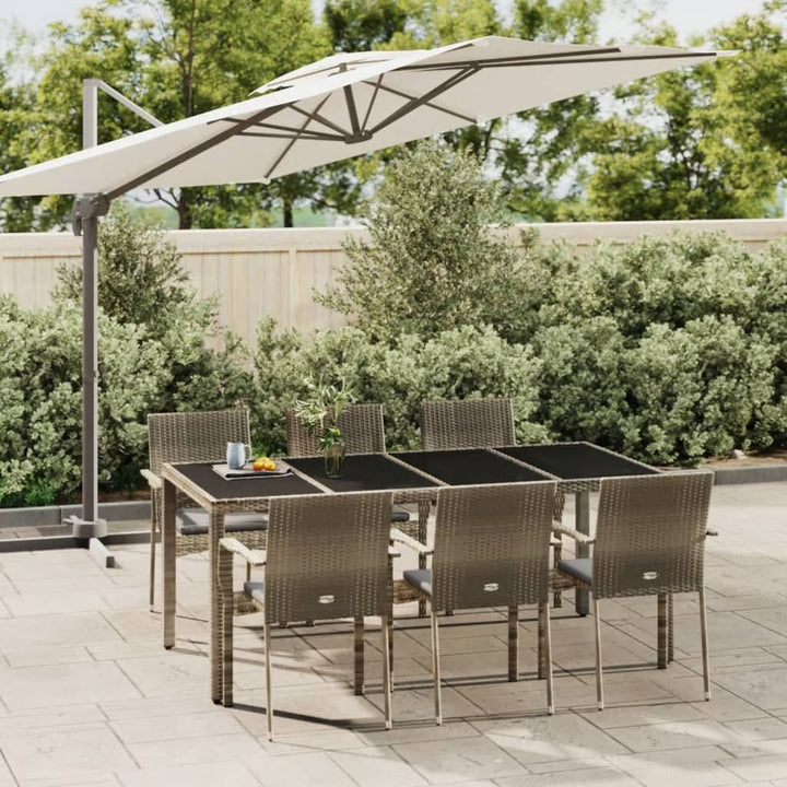 Set Mobilier De Grădină Cu Perne, 7 Piese, , Poliratan