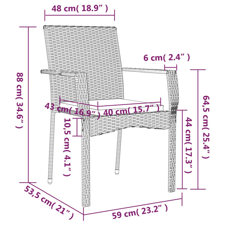 Set Mobilier De Grădină Cu Perne, 3 Piese, , Poliratan