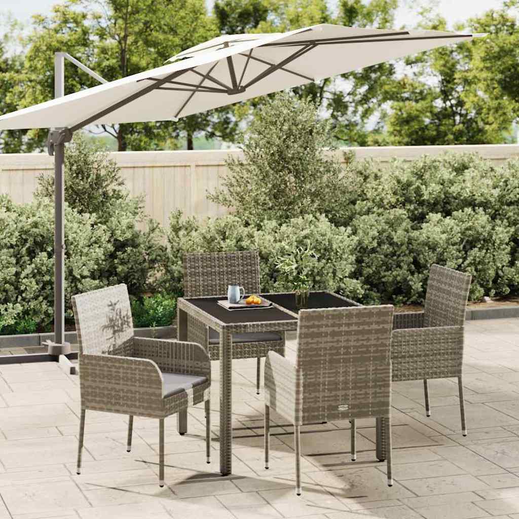 Set Mobilier De Grădină Cu Perne, 5 Piese, , Poliratan