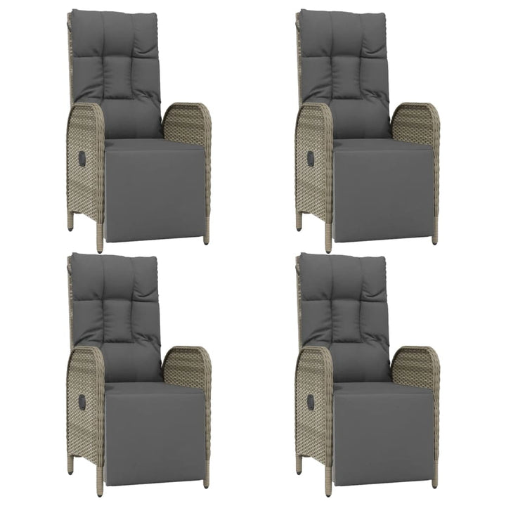 Set Mobilier De Grădină Cu Perne, 5 Piese, Gri, Poliratan