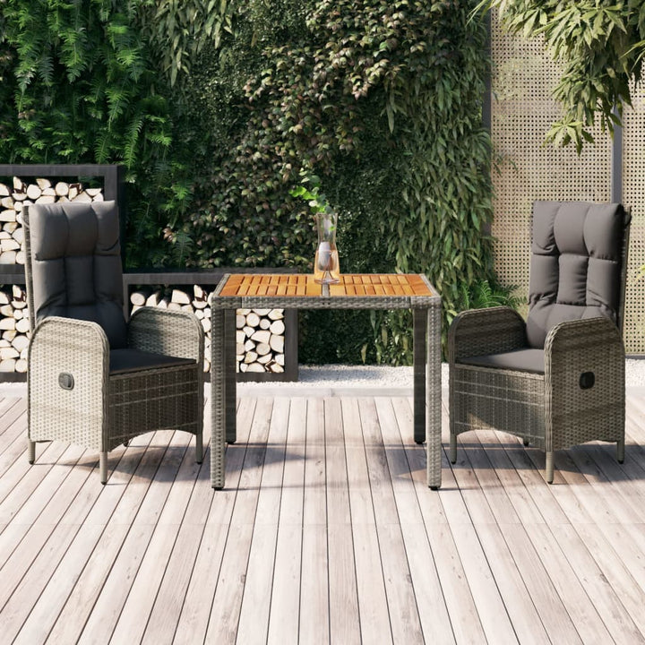 Set Mobilier De Grădină Cu Perne, 5 Piese, Gri, Poliratan
