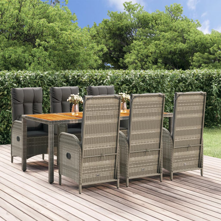 Set Mobilier De Grădină Cu Perne, 5 Piese, Gri, Poliratan