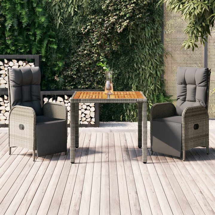 Set Mobilier De Grădină Cu Perne, 5 Piese, Gri, Poliratan