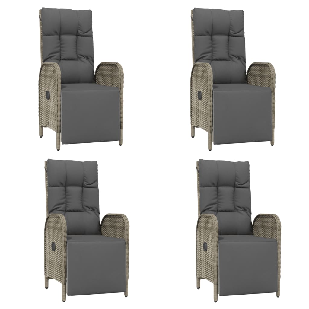 Set Mobilier De Grădină Cu Perne, 5 Piese, Gri, Poliratan