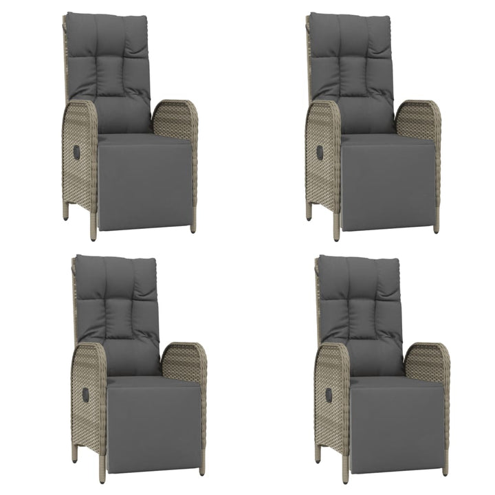 Set Mobilier De Grădină Cu Perne, 5 Piese, Gri, Poliratan