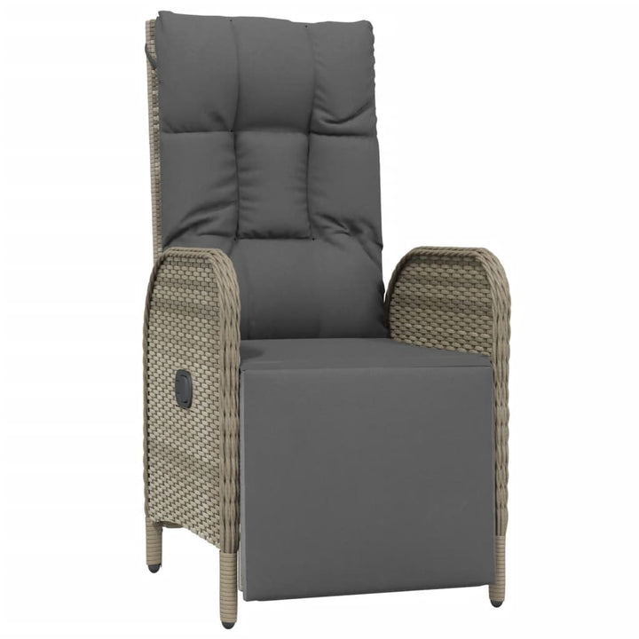 Set Mobilier De Grădină Cu Perne, 5 Piese, Gri, Poliratan