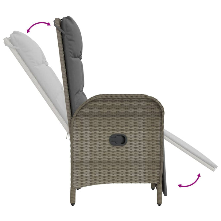 Set Mobilier De Grădină Cu Perne, 5 Piese, Gri, Poliratan
