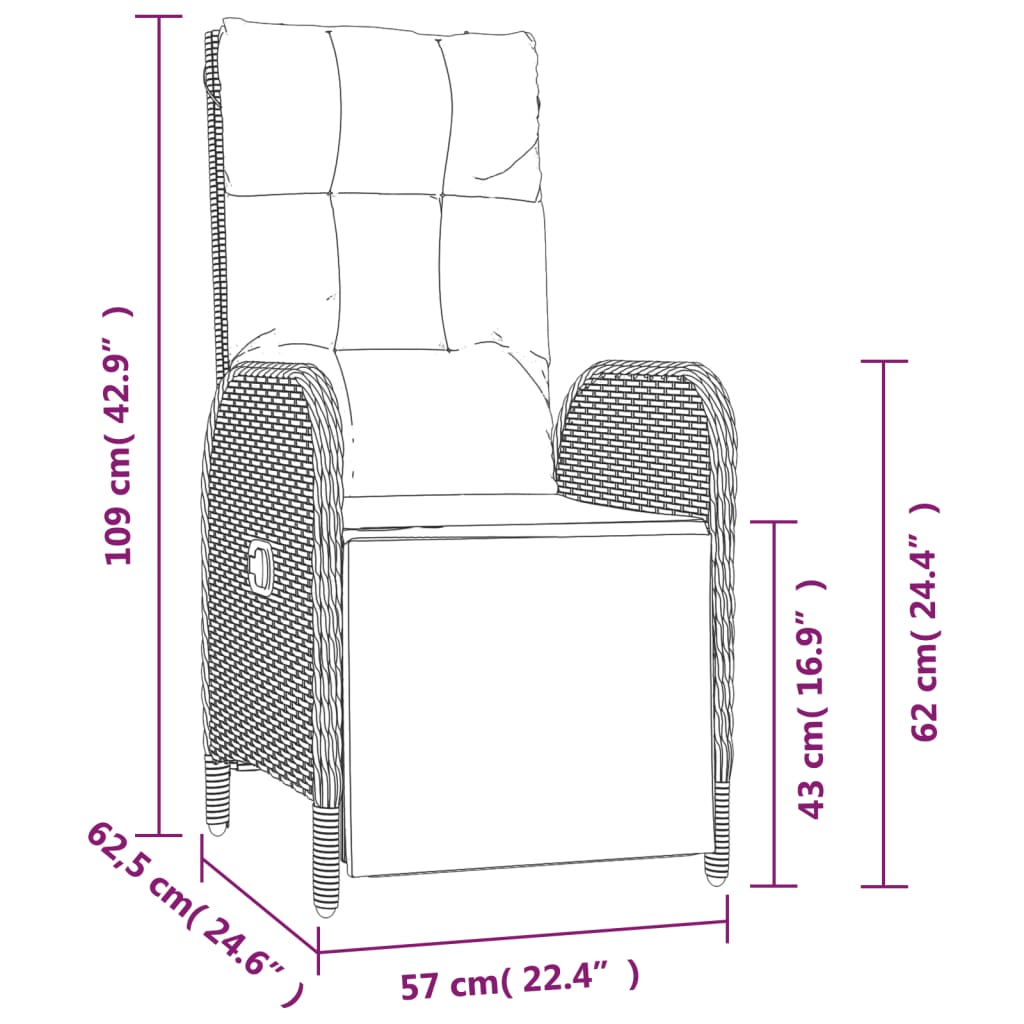 Set Mobilier De Grădină Cu Perne, 5 Piese, Gri, Poliratan