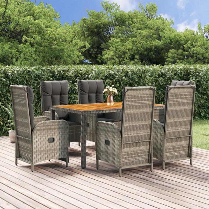 Set Mobilier De Grădină Cu Perne, 5 Piese, Gri, Poliratan