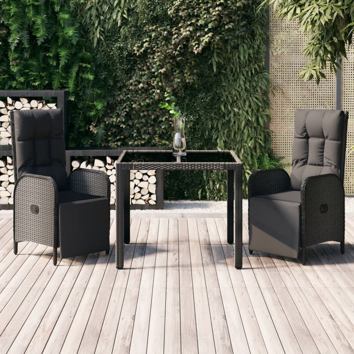 Set Mobilier De Grădină Cu Perne, 5 Piese, Negru, Poliratan