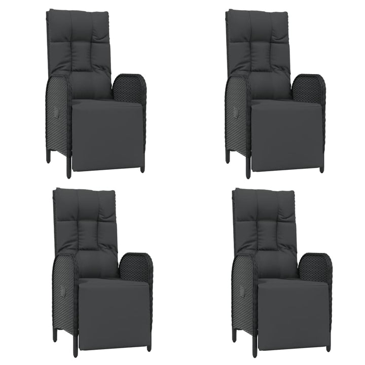 Set Mobilier De Grădină Cu Perne, 5 Piese, Negru, Poliratan