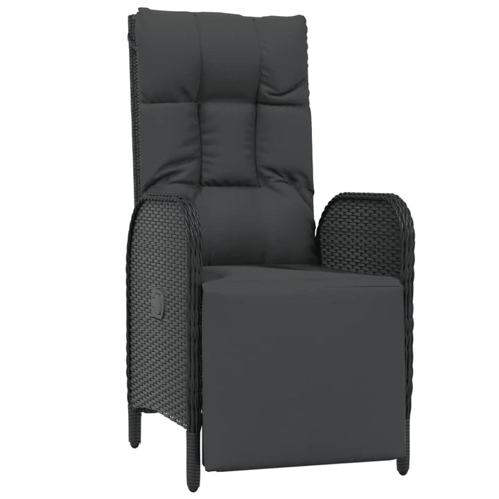Set Mobilier De Grădină Cu Perne, 5 Piese, Negru, Poliratan