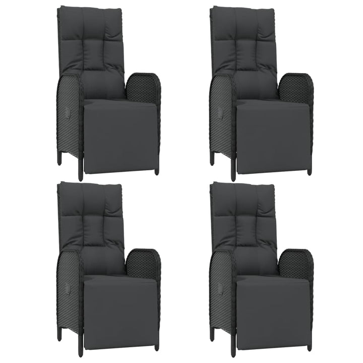 Set Mobilier De Grădină Cu Perne, 5 Piese, Negru, Poliratan