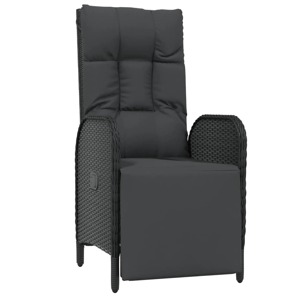 Set Mobilier De Grădină Cu Perne, 5 Piese, Negru, Poliratan