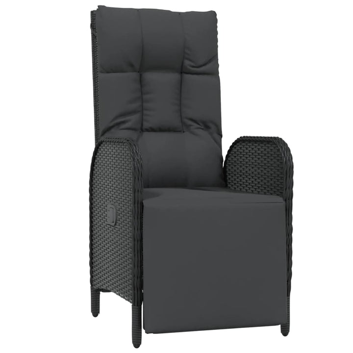 Set Mobilier De Grădină Cu Perne, 5 Piese, Negru, Poliratan