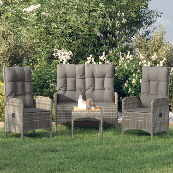 Set Mobilier De Grădină Cu Perne, 5 Piese, , Poliratan