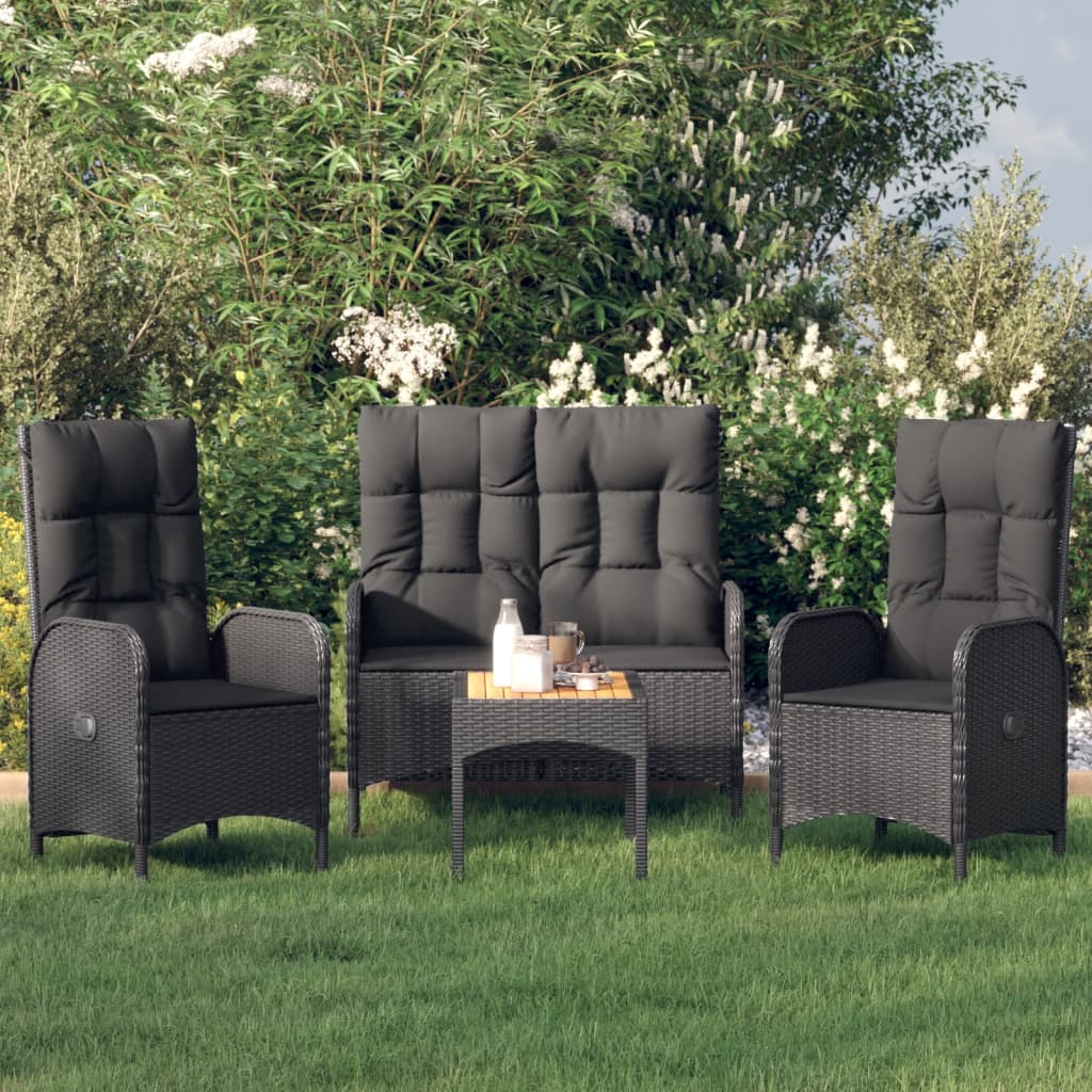 Set Mobilier De Grădină Cu Perne, 5 Piese, , Poliratan