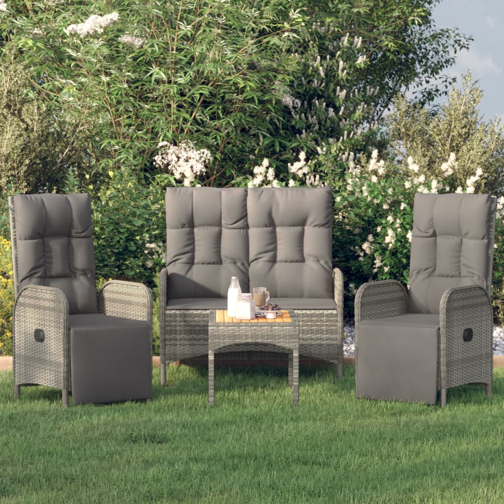 Set Mobilier De Grădină Cu Perne, 5 Piese, , Poliratan