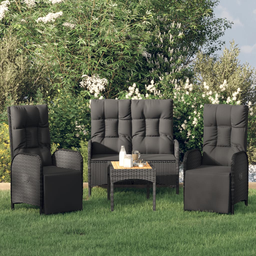Set Mobilier De Grădină Cu Perne, 5 Piese, , Poliratan