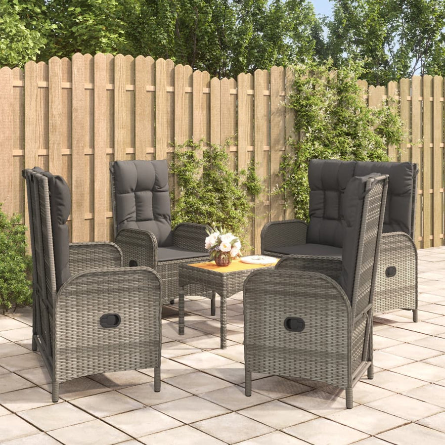 Set Mobilier De Grădină Cu Perne, 5 Piese, , Poliratan