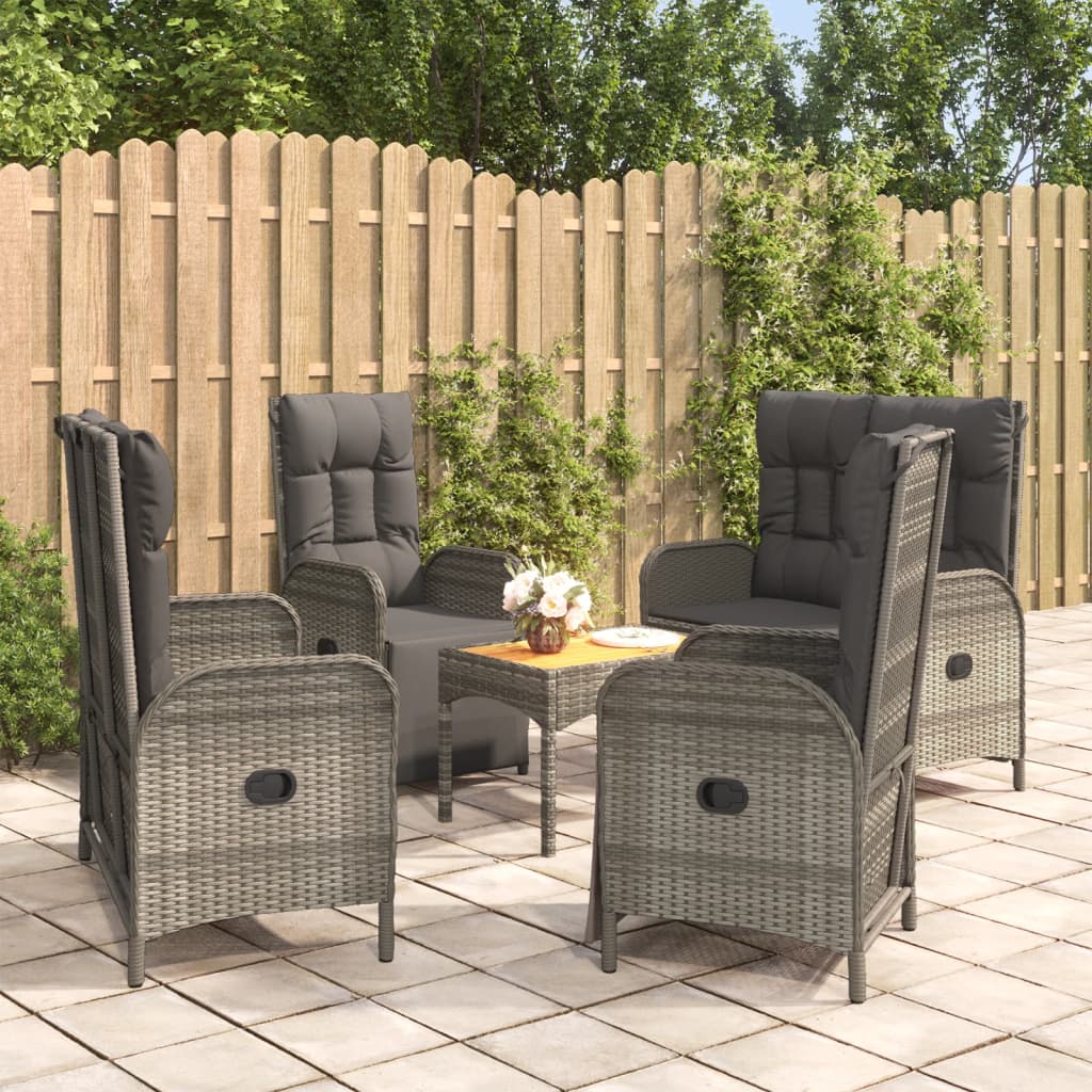 Set Mobilier De Grădină Cu Perne, 5 Piese, , Poliratan