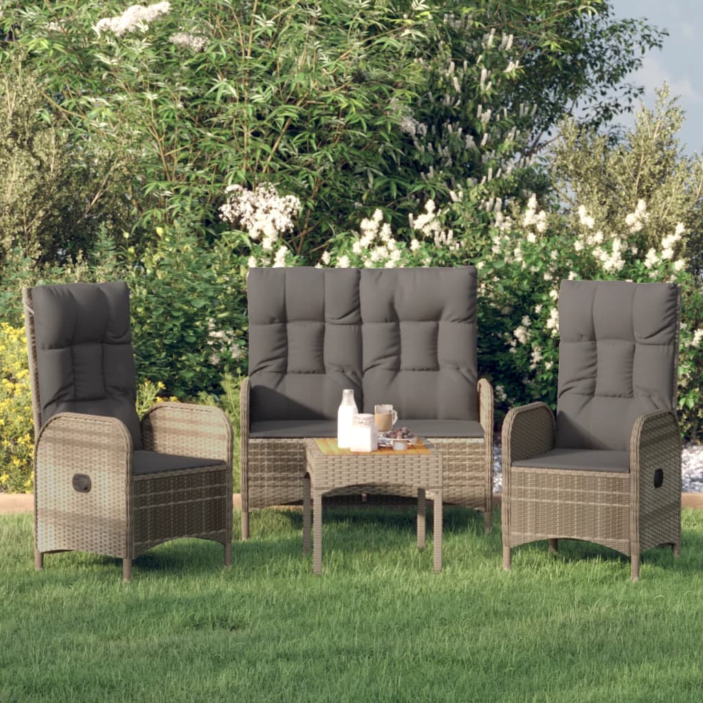 Set Mobilier De Grădină Cu Perne, 5 Piese, , Poliratan