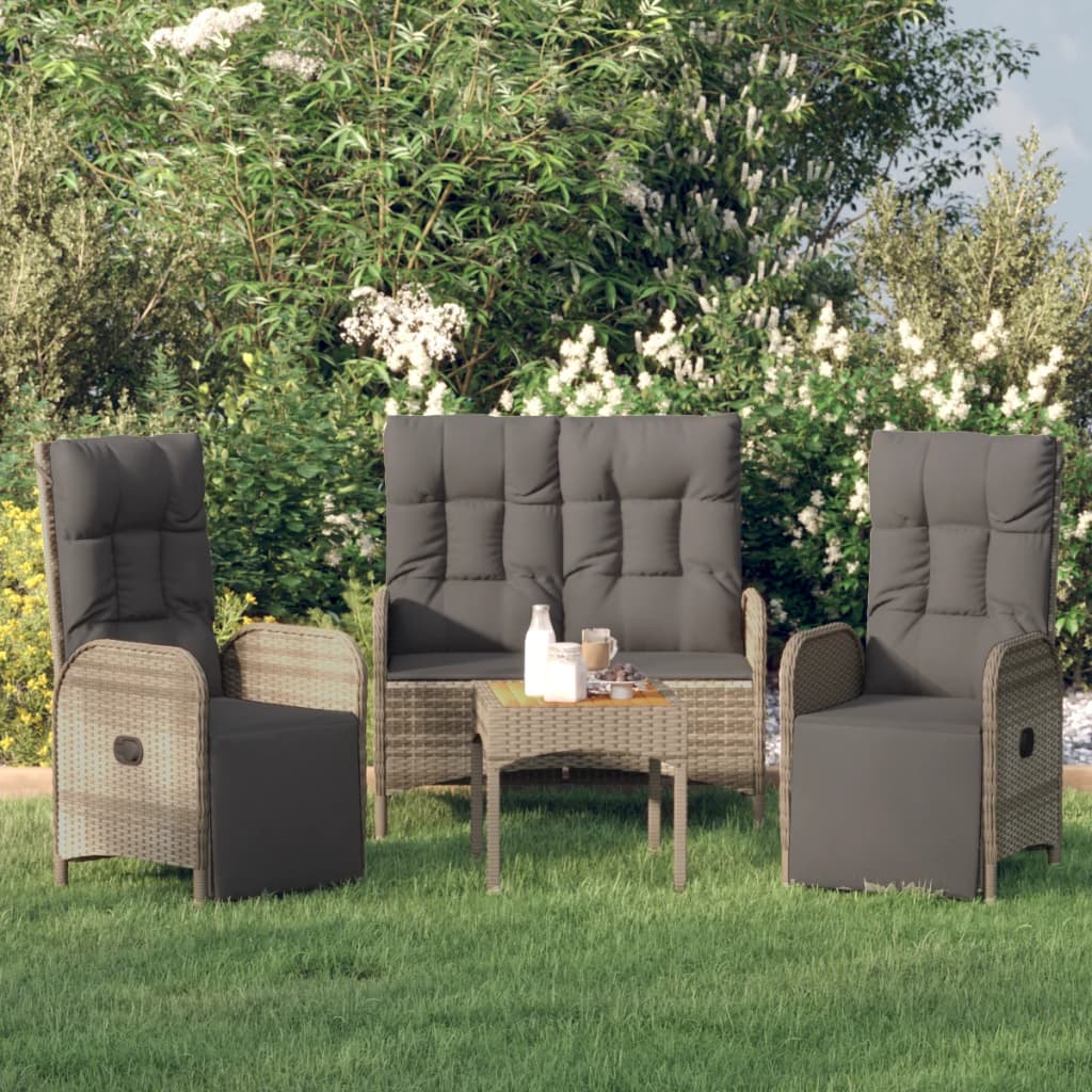 Set Mobilier De Grădină Cu Perne, 5 Piese, , Poliratan