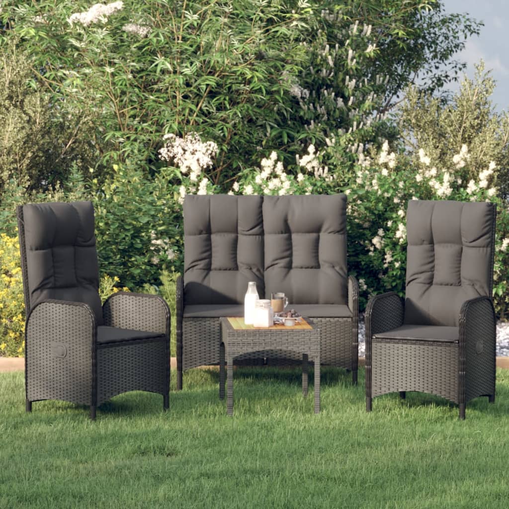 Set Mobilier De Grădină Cu Perne, 5 Piese, , Poliratan
