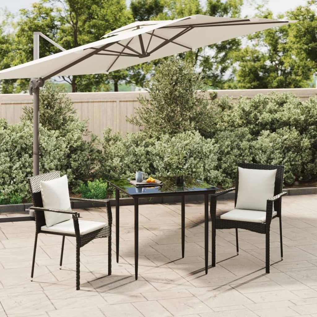 Set Mobilier Grădină Cu Perne, 5 Piese, Negru Și , Poliratan