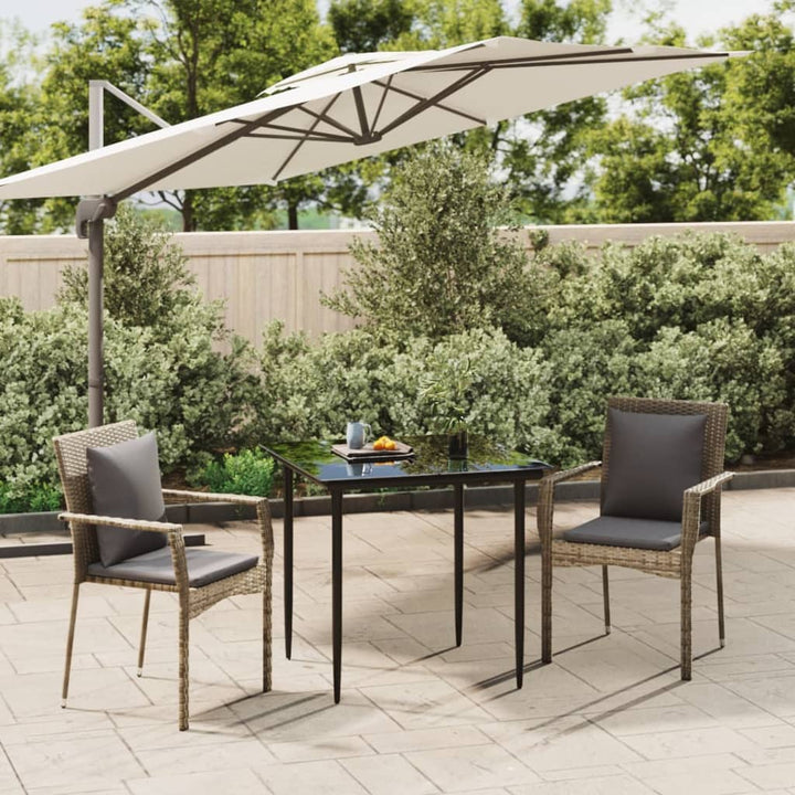 Set Mobilier Grădină Cu Perne, 5 Piese, Negru Și , Poliratan