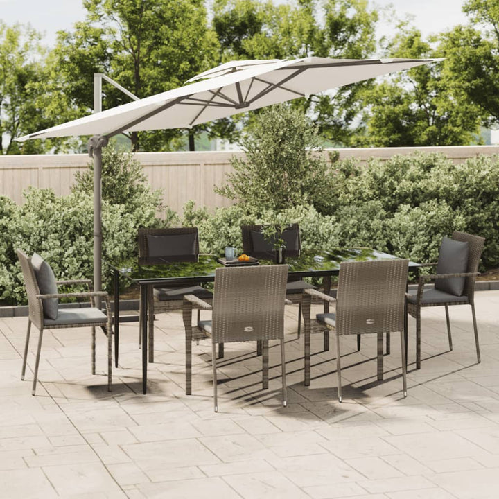Set Mobilier Grădină Cu Perne, 5 Piese, Negru Și , Poliratan