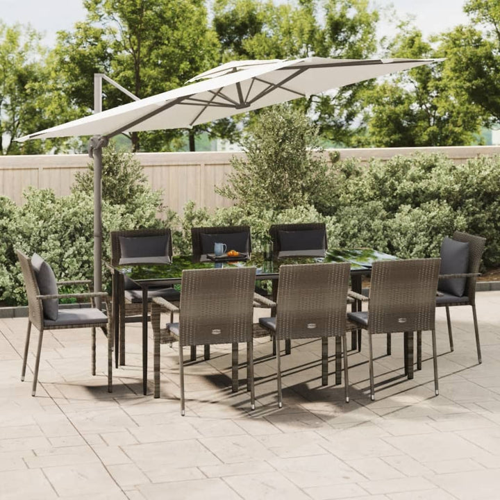 Set Mobilier Grădină Cu Perne, 5 Piese, Negru Și , Poliratan