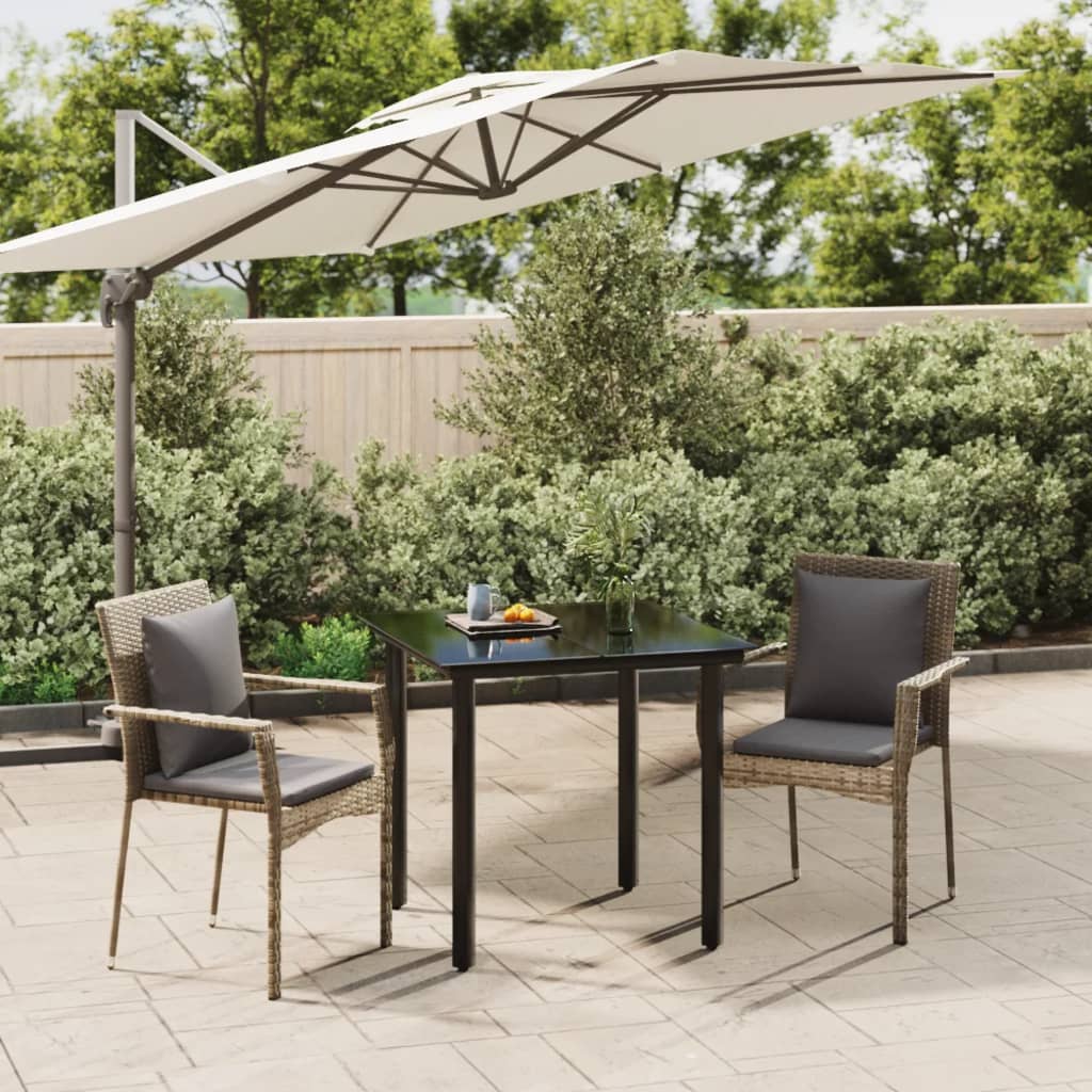 Set Mobilier Grădină Cu Perne, 5 Piese, Negru Și , Poliratan