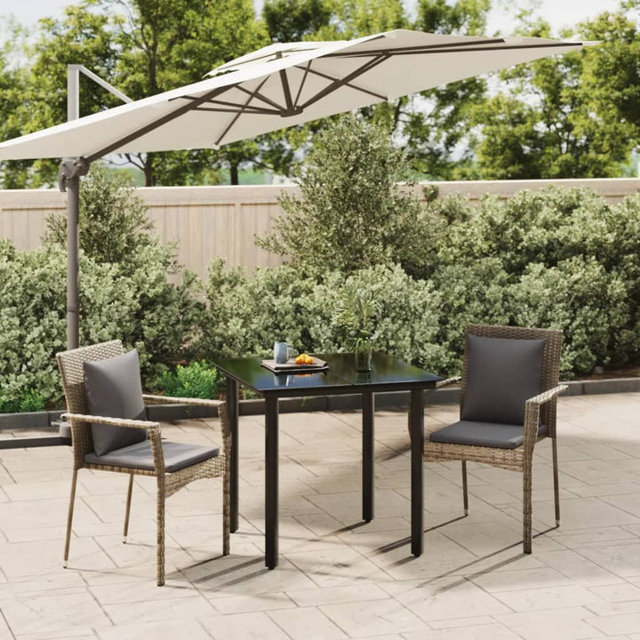 Set Mobilier Grădină Cu Perne, 5 Piese, Negru Și , Poliratan