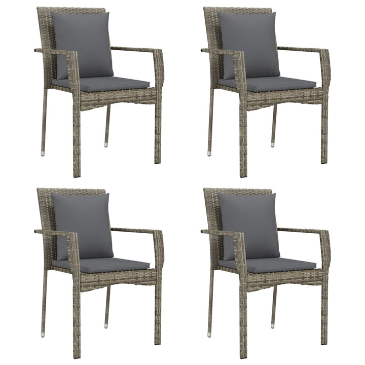 Set Mobilier Grădină Cu Perne, 5 Piese, Negru Și , Poliratan