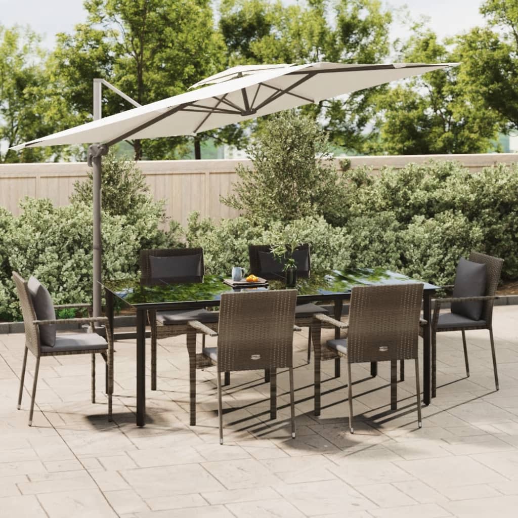 Set Mobilier Grădină Cu Perne, 5 Piese, Negru Și , Poliratan
