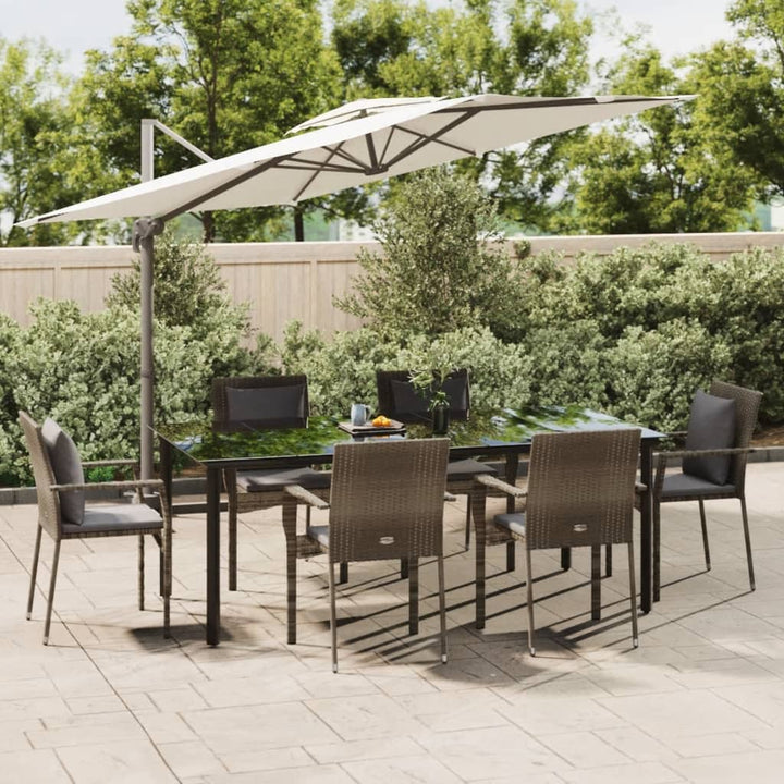Set Mobilier Grădină Cu Perne, 5 Piese, Negru Și , Poliratan