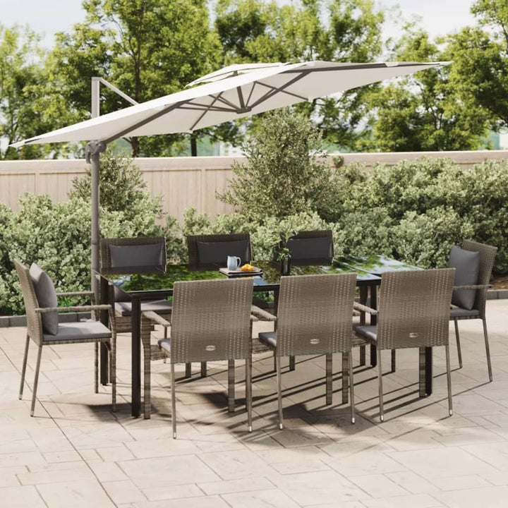 Set Mobilier Grădină Cu Perne, 5 Piese, Negru Și , Poliratan