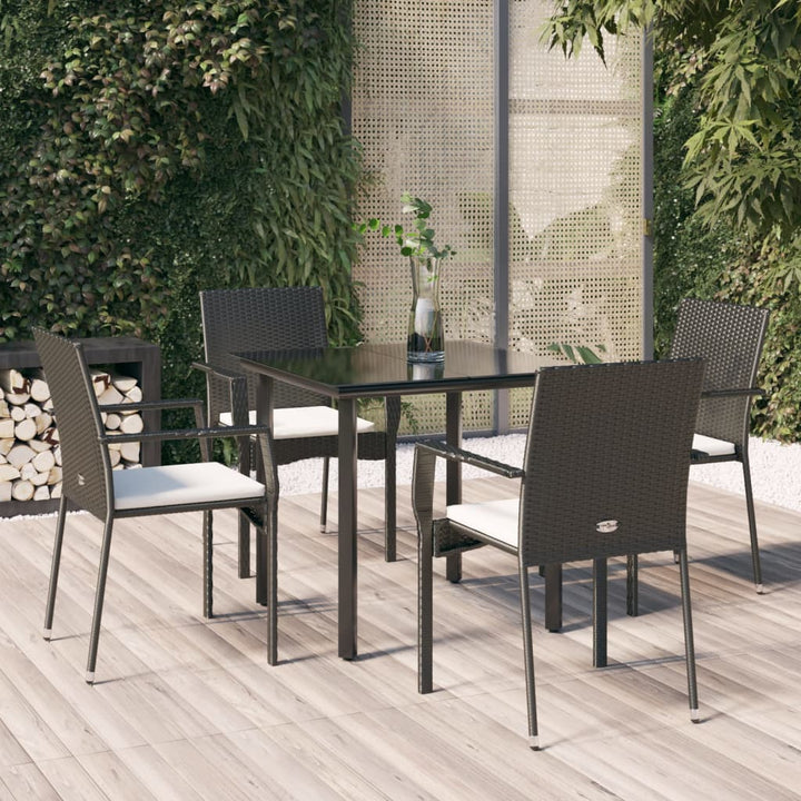 Set Mobilier De Grădină Cu Perne, 5 Piese, , Poliratan