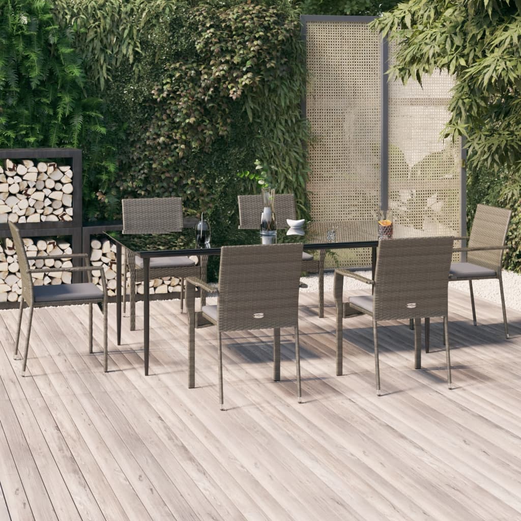 Set Mobilier De Grădină Cu Perne, 5 Piese, , Poliratan