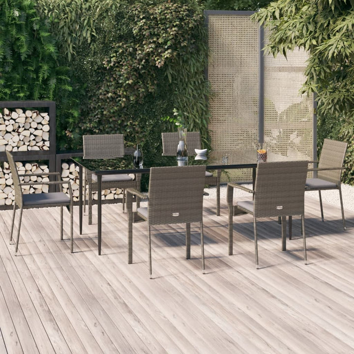 Set Mobilier De Grădină Cu Perne, 5 Piese, , Poliratan