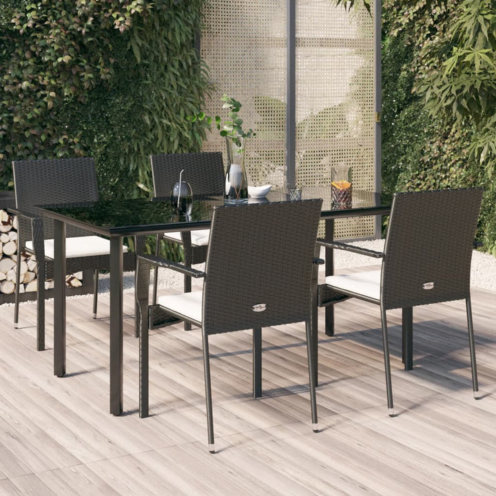 Set Mobilier De Grădină Cu Perne, 3 Piese, Negru/, Poliratan