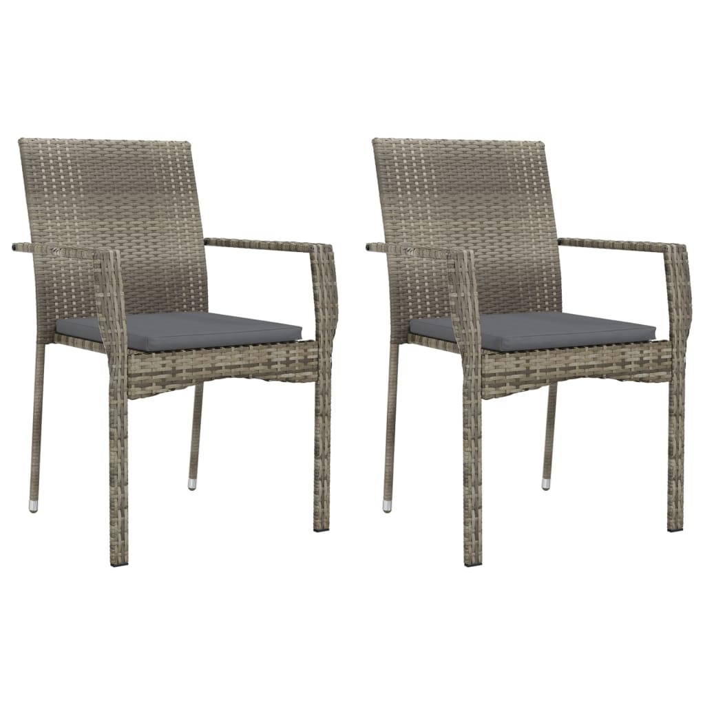 Set Mobilier De Grădină Cu Perne, 3 Piese, Negru/, Poliratan