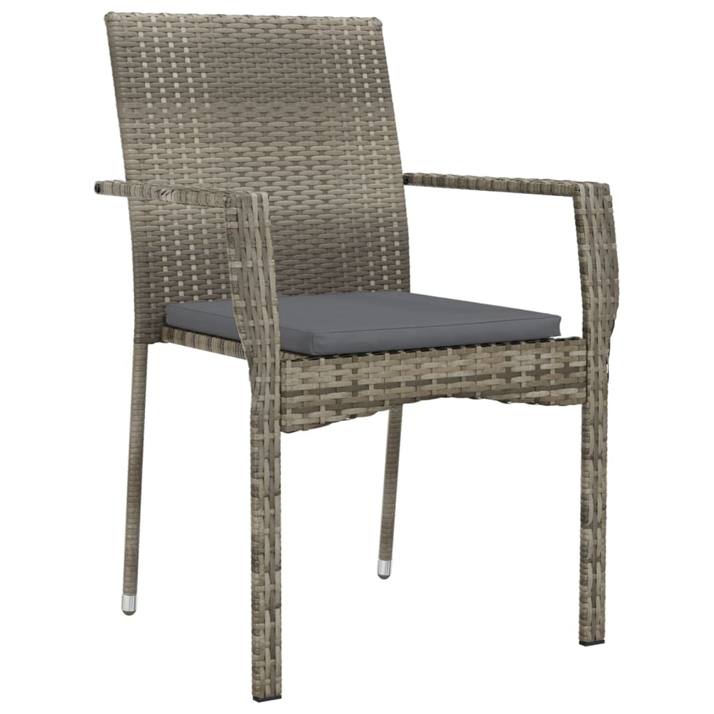 Set Mobilier De Grădină Cu Perne, 3 Piese, Negru/, Poliratan