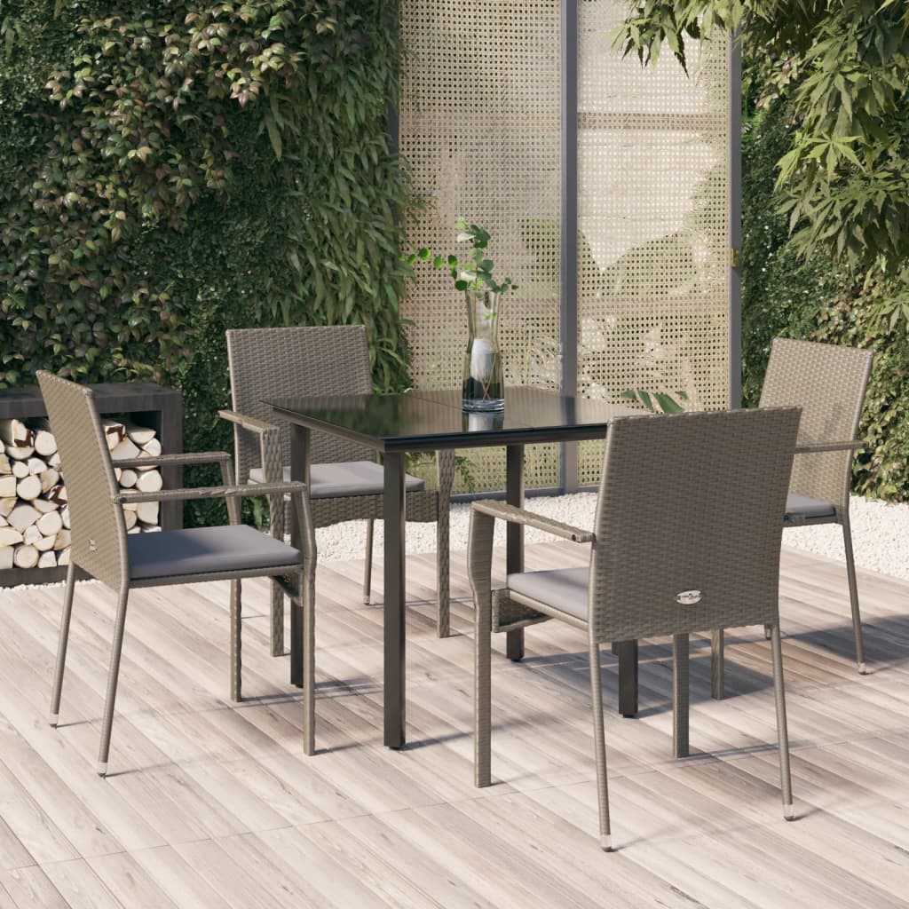 Set Mobilier De Grădină Cu Perne, 3 Piese, Negru/, Poliratan